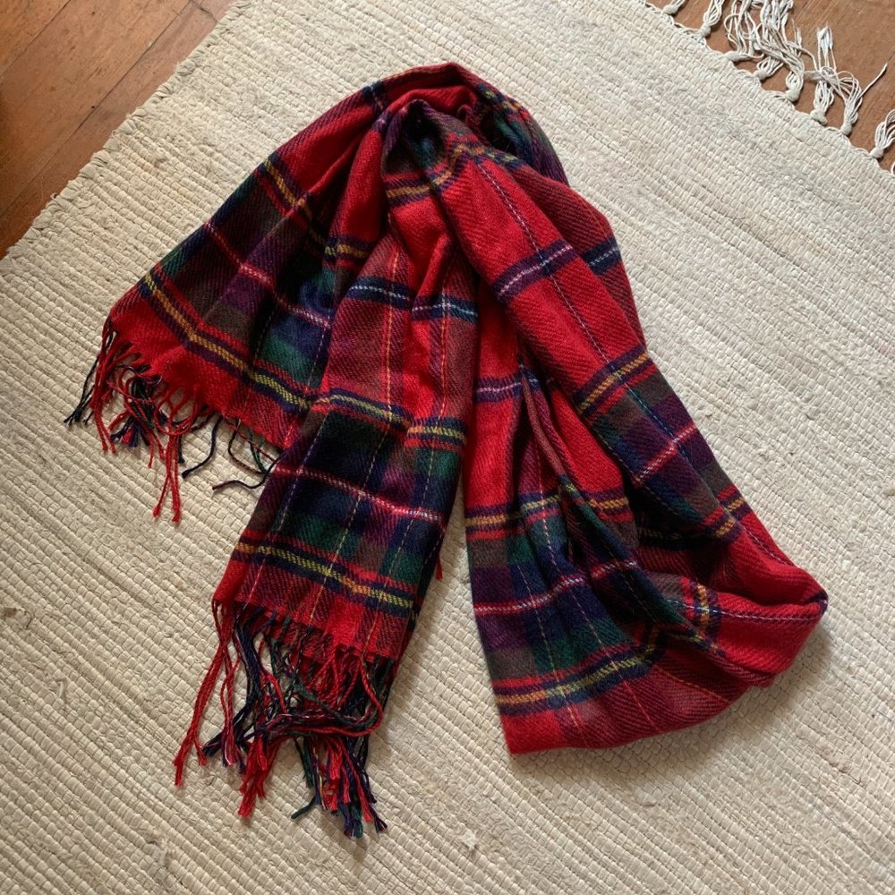 Charlotte Russe Plaid Red Scarf